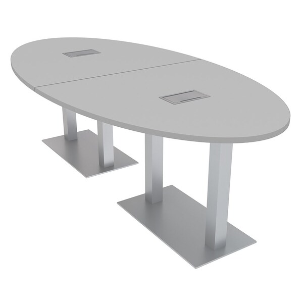 45 in W, 96 in L, 29 in H, Engineered Wood Top, Grey